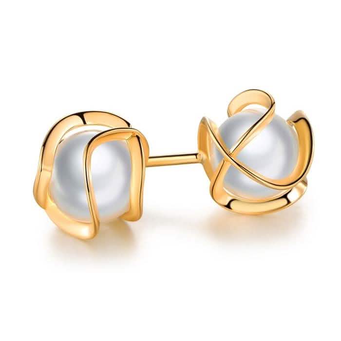Cultured Freshwater Pearl Cage Earrings by DailySale