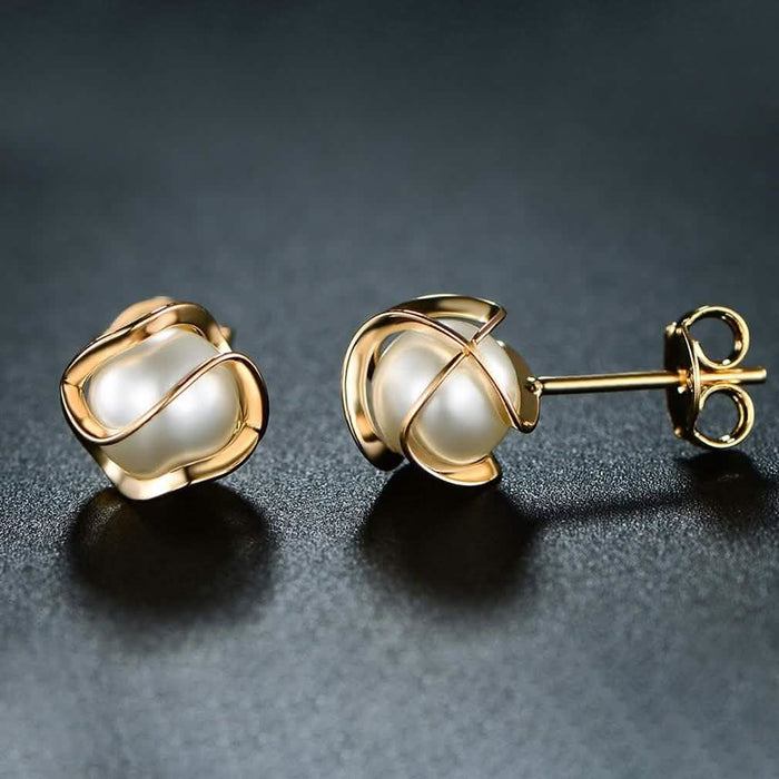 Cultured Freshwater Pearl Cage Earrings by DailySale