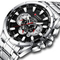 CURREN Men's Multifunctional Chronograph Calendar Quartz Waterproof Full Steel Watch by DailySale