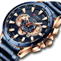 CURREN Men's Multifunctional Chronograph Calendar Quartz Waterproof Full Steel Watch by DailySale