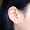Curve CZ Diamond Screw Back Earrings: Yellow Gold by Boutique 23
