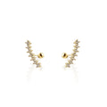 Curve CZ Diamond Screw Back Earrings: Yellow Gold by Boutique 23