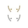 Curve CZ Diamond Screw Back Earrings: Yellow Gold by Boutique 23