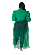 Curvy Button Up Top & Tulle Skirt by The House of Stylez
