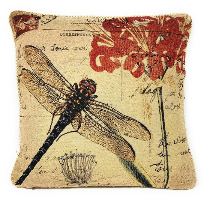DaDa Bedding Dragonfly Dreams Elegant Insect Bug Throw Pillow Cushion Cover - 1-Piece - 18" by DaDalogy Bedding Collection