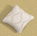 DaDa Bedding Set of 2 Charming Country Tufted Ivory Tan Ruffles Throw Pillow Covers - 18" x 18" (JHW873) by DaDalogy Bedding Collection
