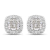 Cushion Lab Grown Diamond Prong Platinum Bridal Halo Stud Earrings