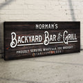 Custom Backyard Bar and Grill Sign: Custom Bar Signs for Home Bar – Perfect for Outdoor Man Cave Decor by Tailored Canvases