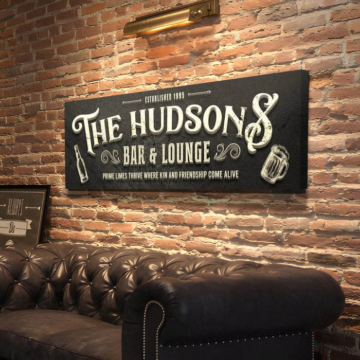 Custom Bar & Lounge Sign II by Tailored Canvases