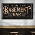 Custom Basement Bar Sign by Tailored Canvases