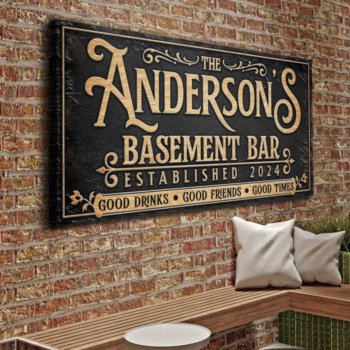 Custom Basement Bar Sign III by Tailored Canvases