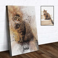 Custom Cat Watercolor Portrait by Tailored Canvases