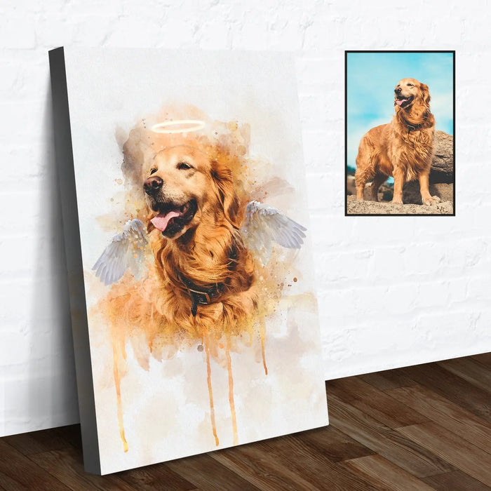 Custom Dog Watercolor Portrait by Tailored Canvases