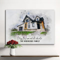 Custom House Watercolor Portrait by Tailored Canvases
