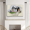 Custom House Watercolor Portrait by Tailored Canvases