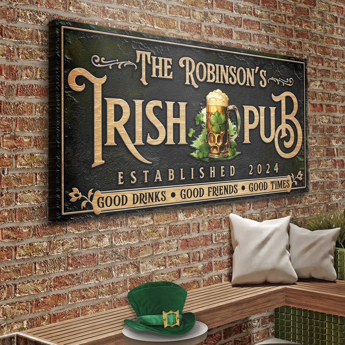 Custom Irish Pub Bar Sign III by Tailored Canvases
