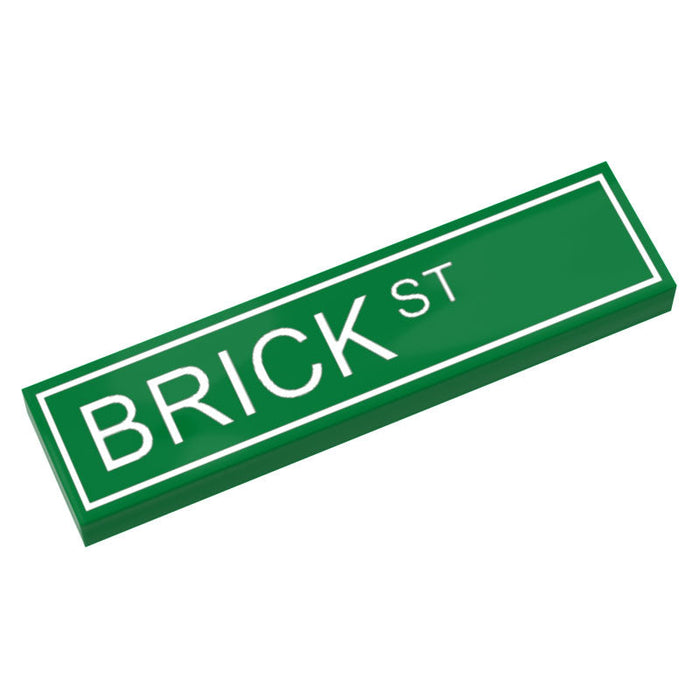 Brick St. Street Sign made with LEGO part (1x4 Tile) - B3 Customs by B3 Customs