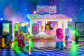 Sweet Air Cotton Candy Stand with Employee Minifig by B3 Customs