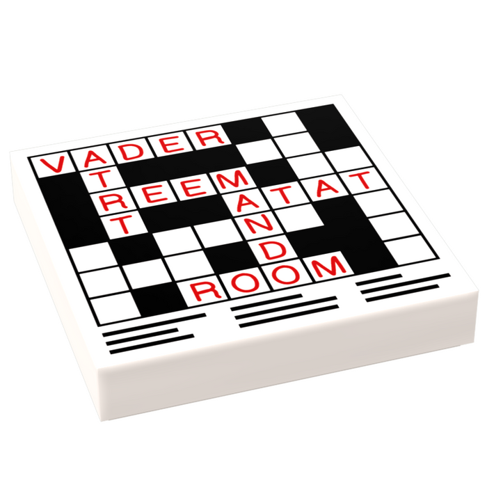 Crossword Puzzle (2x2 Tile) for minifigs by B3 Customs