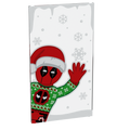 Christmas Deadpool Peek-A-Boo 4x6 Glass Window by B3 Customs