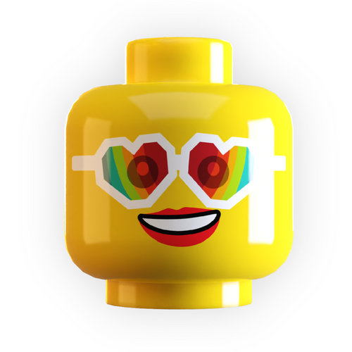 Heart Sunglasses Minifig Head by B3 Customs