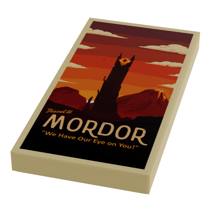 Visit Mordor Travel Poster (2x4 Tile) by B3 Customs