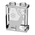Winter Village Window with Reindeer made 1x2x2 Panel - B3 Customs by B3 Customs