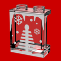 Winter Village Window with Christmas Tree 1x2x2 Panel - B3 Customs by B3 Customs