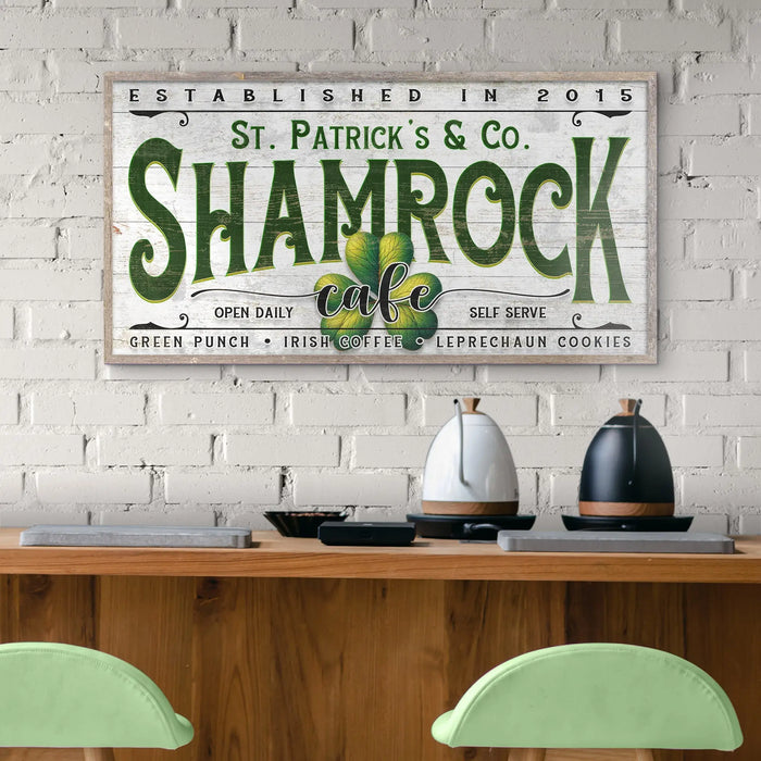 Custom Shamrock Cafe Sign by Tailored Canvases