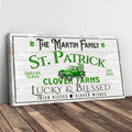 Custom St. Patrick Farmhouse Family Sign by Tailored Canvases
