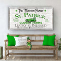Custom St. Patrick Farmhouse Family Sign by Tailored Canvases