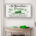 Custom St. Patrick Farmhouse Family Sign by Tailored Canvases