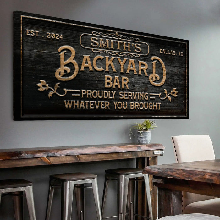 Custom Vintage Rust Basement Bar II by Tailored Canvases