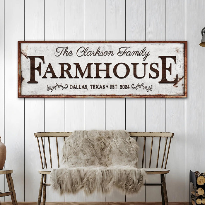 Custom Vintage Rust Farmhouse Sign by Tailored Canvases