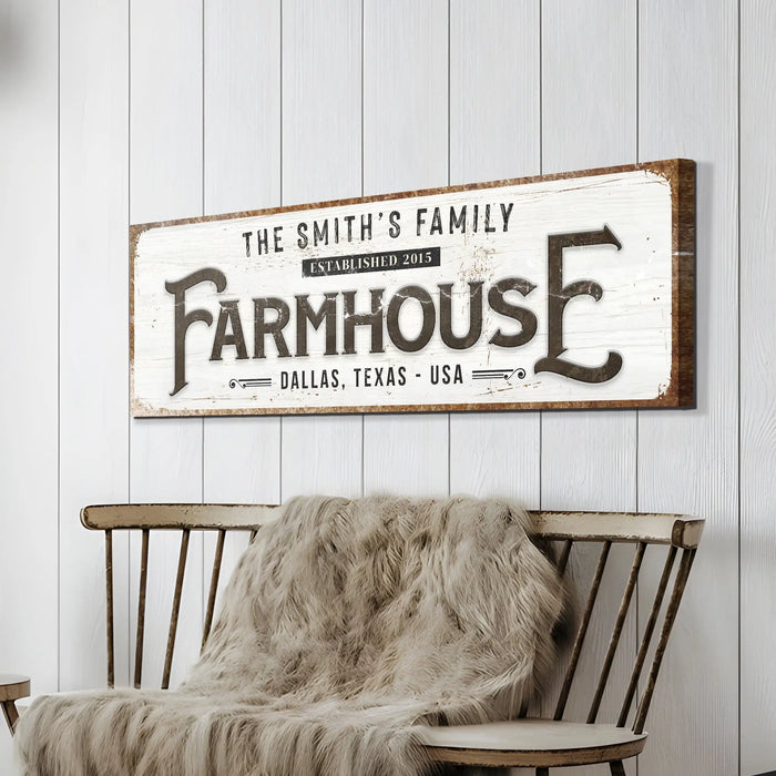 Custom Vintage Rust Farmhouse Sign II by Tailored Canvases