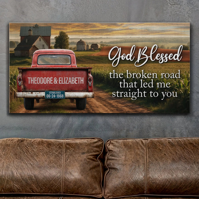 Custom Vintage Truck Couple Sign by Tailored Canvases