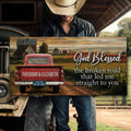 Custom Vintage Truck Couple Sign by Tailored Canvases