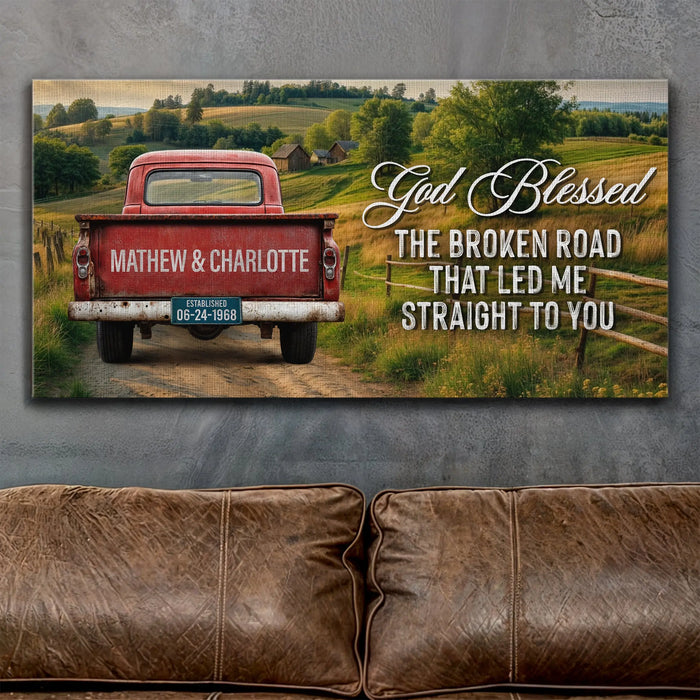 Custom Vintage Truck Couple Sign III by Tailored Canvases