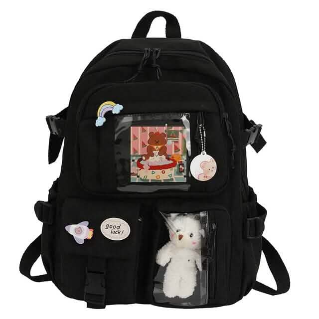 Cute Waterproof Multi-Pocket Women Backpacks with Bear Doll by DailySale