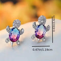 Cute Zirconia Turtle Ear Stud Earrings by DailySale