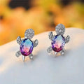 Cute Zirconia Turtle Ear Stud Earrings by DailySale