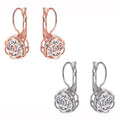 Cystal Leverback Floral Earrings In Gold by DailySale