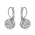 Cystal Leverback Floral Earrings In Gold by DailySale