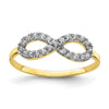 CZ 10k Yellow Gold Infinity Pave Ring