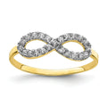 CZ 10k Yellow Gold Infinity Pave Ring by Fine Color Jewels