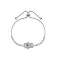 CZ Evil Eye Hamsa Adjustable Bracelet by Fine Color Jewels