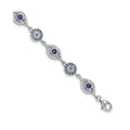CZ Silver Evil Eye Bracelet by Fine Color Jewels