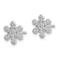CZ Sterling Silver Snowflake Earrings by Fine Color Jewels