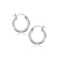 10k White Gold Polished Hoop Earrings (15 mm) by Bids.com