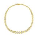 10K Yellow Gold 4 cttw Brilliant Round-Cut Diamond Graduating Riviera Statement Necklace (H-I Color, I2-I3 Clarity) by Bids.com